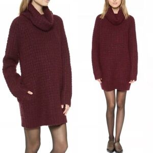 Elizabeth & James burgundy wool alpaca mini sweater dress s